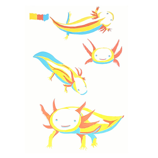 Couverture Protège-livre Motif Axolotl - Taille Moyenne (ext. 24,7x20 Cm) - En Toile Rembourrée - Lavable Machine - Idéal Cadeau Pour Amateurs De Livres